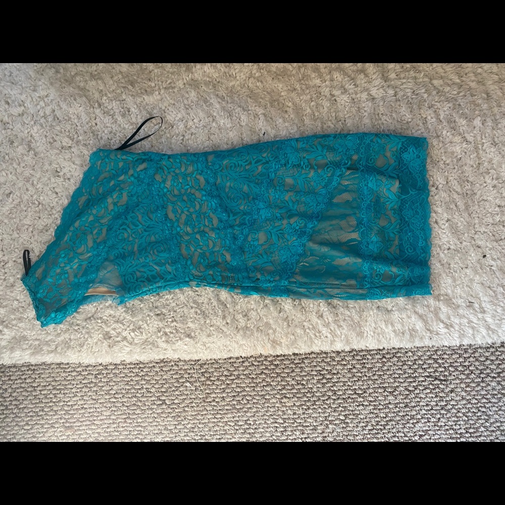 Bebe aqua lace dress